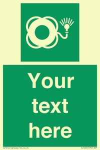 SL7224: Custom sign safe condition Lifebuoy with light