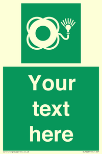 SL7224: Custom sign safe condition Lifebuoy with light
