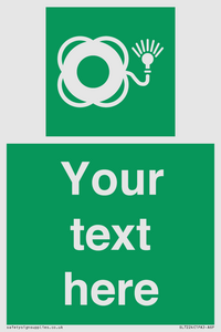 SL7224: Custom sign safe condition Lifebuoy with light