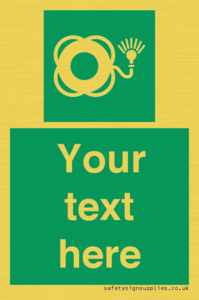 SL7224: Custom sign safe condition Lifebuoy with light