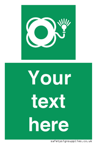 SL7224: Custom sign safe condition Lifebuoy with light