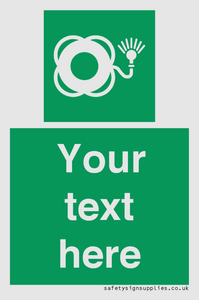 SL7224: Custom sign safe condition Lifebuoy with light