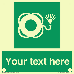 SL7224: Custom sign safe condition Lifebuoy with light