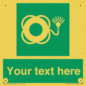 SL7224: Custom sign safe condition Lifebuoy with light