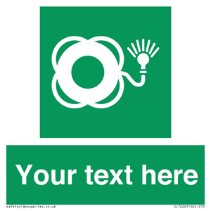 SL7224: Custom sign safe condition Lifebuoy with light
