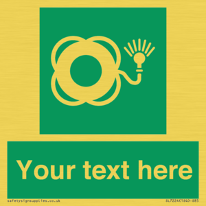 SL7224: Custom sign safe condition Lifebuoy with light