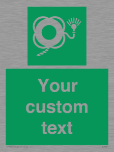 SL7225: Custom sign safe condition Lifebuoy with line and light