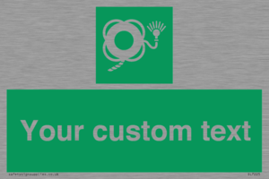 SL7225: Custom sign safe condition Lifebuoy with line and light