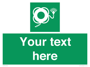 SL7225: Custom sign safe condition Lifebuoy with line and light