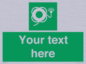 SL7225: Custom sign safe condition Lifebuoy with line and light