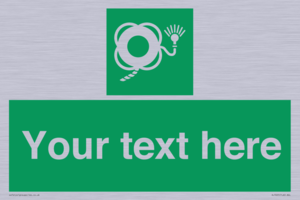 SL7225: Custom sign safe condition Lifebuoy with line and light