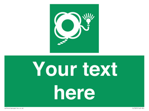 SL7225: Custom sign safe condition Lifebuoy with line and light