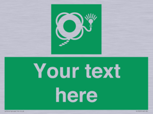 SL7225: Custom sign safe condition Lifebuoy with line and light