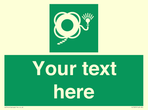SL7225: Custom sign safe condition Lifebuoy with line and light