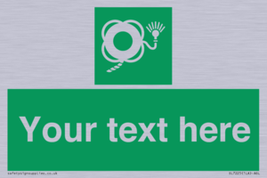 SL7225: Custom sign safe condition Lifebuoy with line and light