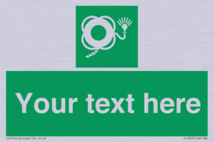 SL7225: Custom sign safe condition Lifebuoy with line and light