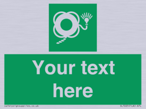 SL7225: Custom sign safe condition Lifebuoy with line and light