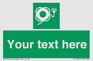 SL7225: Custom sign safe condition Lifebuoy with line and light