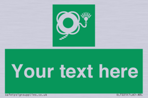 SL7225: Custom sign safe condition Lifebuoy with line and light