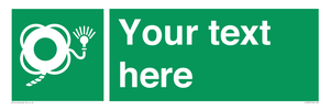 SL7225: Custom sign safe condition Lifebuoy with line and light