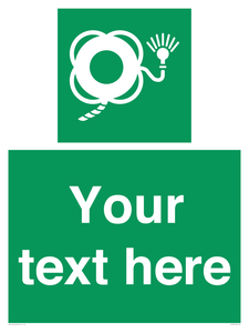 SL7225: Custom sign safe condition Lifebuoy with line and light