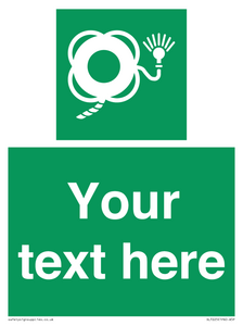 SL7225: Custom sign safe condition Lifebuoy with line and light
