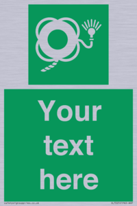 SL7225: Custom sign safe condition Lifebuoy with line and light