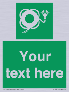 SL7225: Custom sign safe condition Lifebuoy with line and light