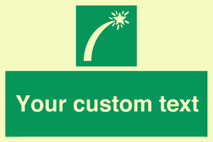 SL7230: Custom sign safe condition Survival craft distress signal