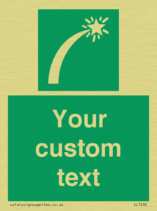 SL7230: Custom sign safe condition Survival craft distress signal