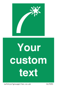 SL7230: Custom sign safe condition Survival craft distress signal