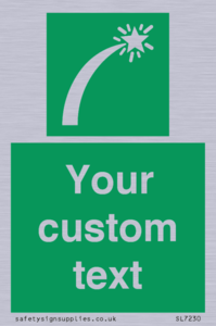 SL7230: Custom sign safe condition Survival craft distress signal