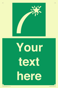 SL7230: Custom sign safe condition Survival craft distress signal