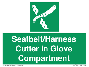 SL7860: Seatbelt/Harness Cutter in Glove Compartment