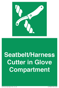 SL7860: Seatbelt/Harness Cutter in Glove Compartment