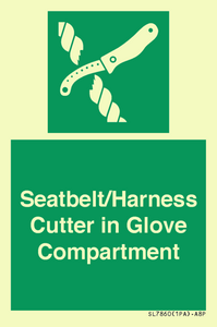 SL7860: Seatbelt/Harness Cutter in Glove Compartment