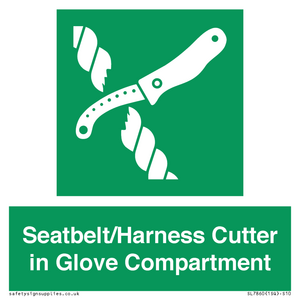 SL7860: Seatbelt/Harness Cutter in Glove Compartment