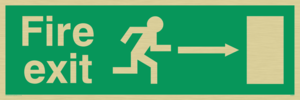 SQ661: Fire Exit Right Sign 92/58 eec