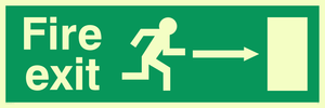 SQ661: Fire Exit Right Sign 92/58 eec