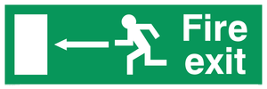 SQ662: Fire Exit Left Arrow Sign 92/58 eec