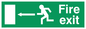 SQ662: Fire Exit Left Arrow Sign 92/58 eec