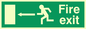 SQ662: Fire Exit Left Arrow Sign 92/58 eec