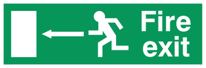 SQ662: Fire Exit Left Arrow Sign 92/58 eec