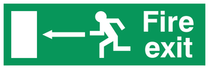 SQ662: Fire Exit Left Arrow Sign 92/58 eec