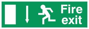 SQ663: Fire Exit Down Arrow  - 92/58 EEC Sign