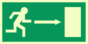 SQ670: arrow right & running man symbol only - safety sign