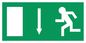 SQ675: arrow down & running man symbol only - safety sign