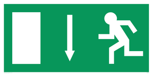 SQ675: arrow down & running man symbol only - safety sign