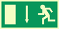 SQ675: arrow down & running man symbol only - safety sign