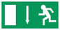 SQ675: arrow down & running man symbol only - safety sign